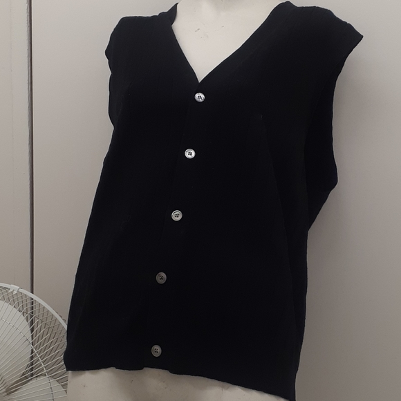 CLUB Room Charter Club Lambswool Vest black sz M L - Picture 2 of 12